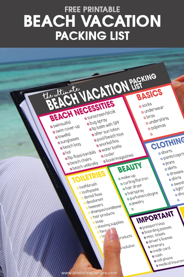 beach vacation packing list | spring break packing list | free printable | what to pack for vacation