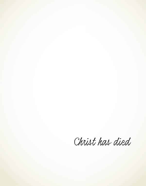 Easter Home Decor | Free Printable download | Easter Story Printable | Christ has died, Christ has risen