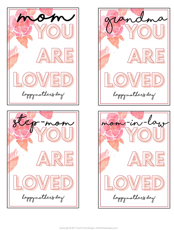 Mother's Day Gift Tag | free printable | mother's day printable card for flowers or any gift | gift for mom, grandma, mother-in-law or step-mom