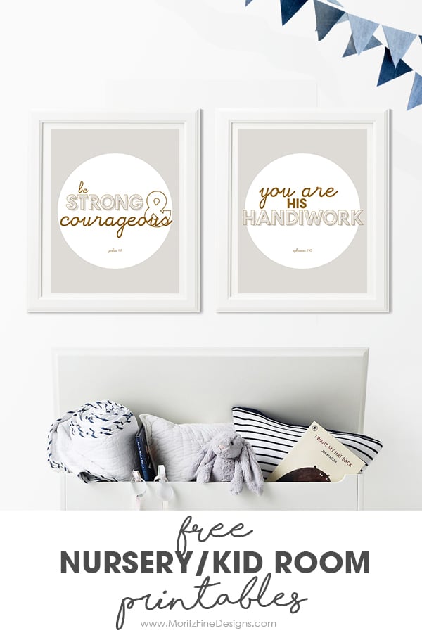 nursery & kid room printables | free printables | bible verse inspiration | cute boy and girl room decorations