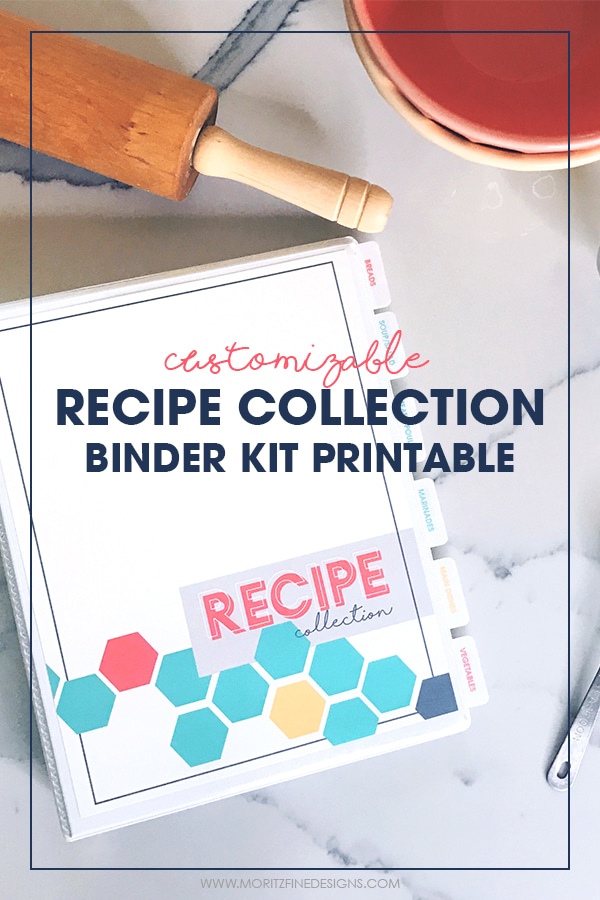 DIY Customizable Recipe Cookbook | Recipe Binder Printable | organize recipes | instant download | 