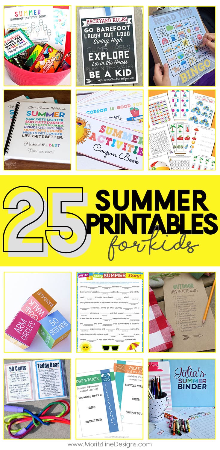 25 Summer Printables for Kids