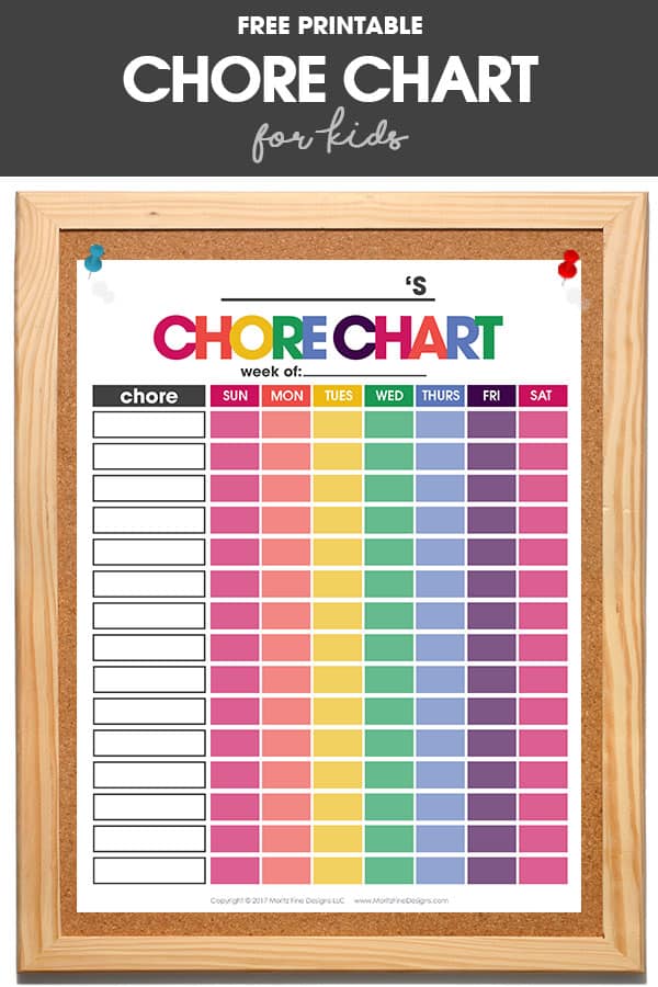 chore charts for kids | organize your life | teaching kid's responsibility | free printable