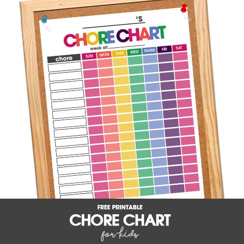 chore charts for kids | organize your life | teaching kid's responsibility | free printable