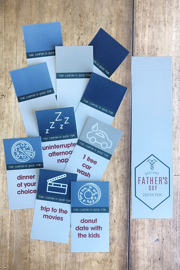 father's day coupon book | free printable | last-minute father's day gift | quick and easy gift for dad
