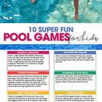 pool games for kids | summer fun | free printable | swimming pool activities