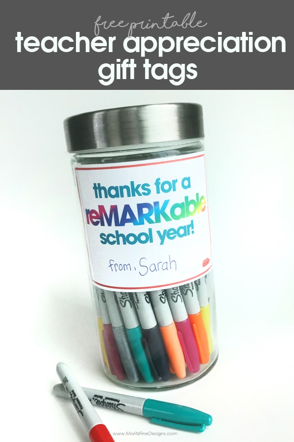 teacher appreciation | free printable | gift tags for teacher | fast & easy teacher gift