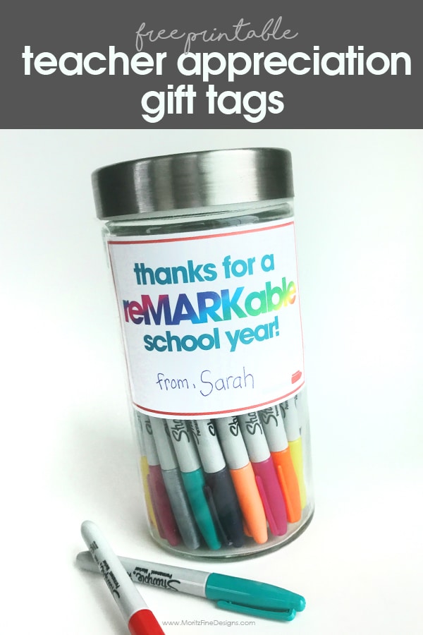 Printable Teacher Appreciation Sharpie Labels