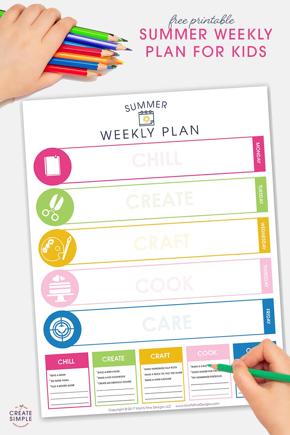 Putting together a Summer Weekly Plan for your kids helps alleviate a lot of headache! With a clear and concrete plan in place mom and kids are happy!