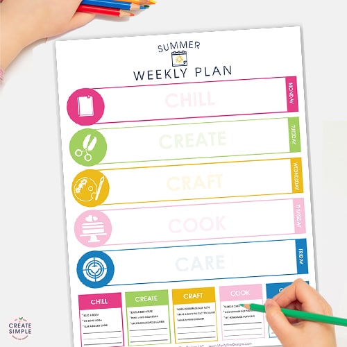 Summer Weekly Plan for Kids