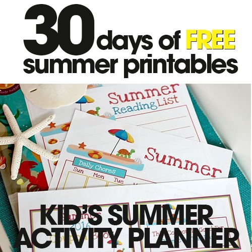 Kid’s Summer Activity Planner | Free Summer Printable Day #12