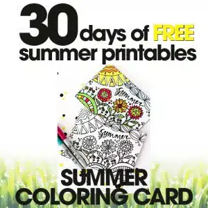 free summer printables | summer coloring card | diy coloring activities | free printable
