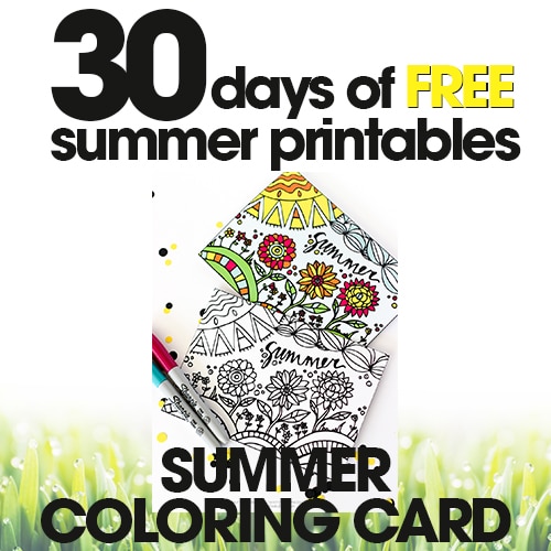 Summer Coloring Card | Free Summer Printable Day #13