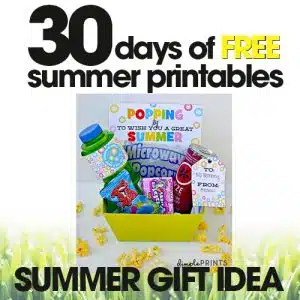 free summer printables | summer gift idea | pop into summer surprise gift | free printable
