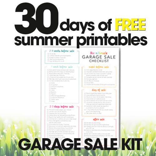 free summer printables | garage sale kit | organize your garage sale | free printables