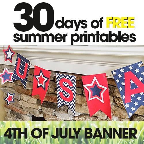 4th of July banner | printable 4th of July banner | 4th of July party decorations | free printable