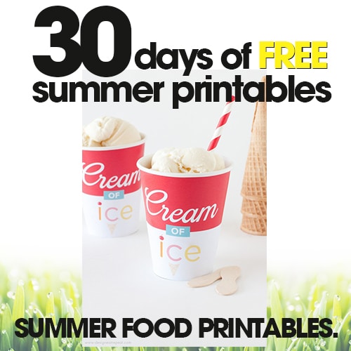 Summer Food Printables | Free Summer Printable Day #27