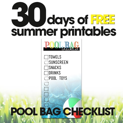 Pool Bag Checklist | Free Summer Printables Day #4