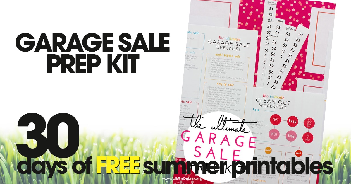 Garage Sale Prep Kit Free Printable to Get You Organized