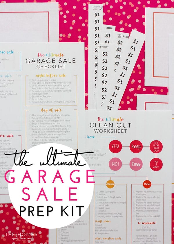 free summer printables | garage sale kit | organize your garage sale | free printables