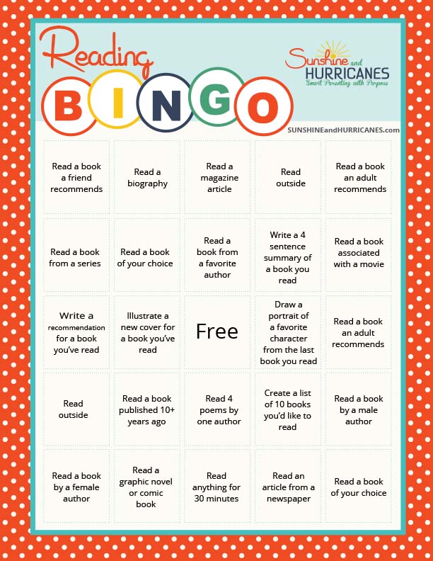 free summer printables | summer reading for tweens | reading bingo | free printable