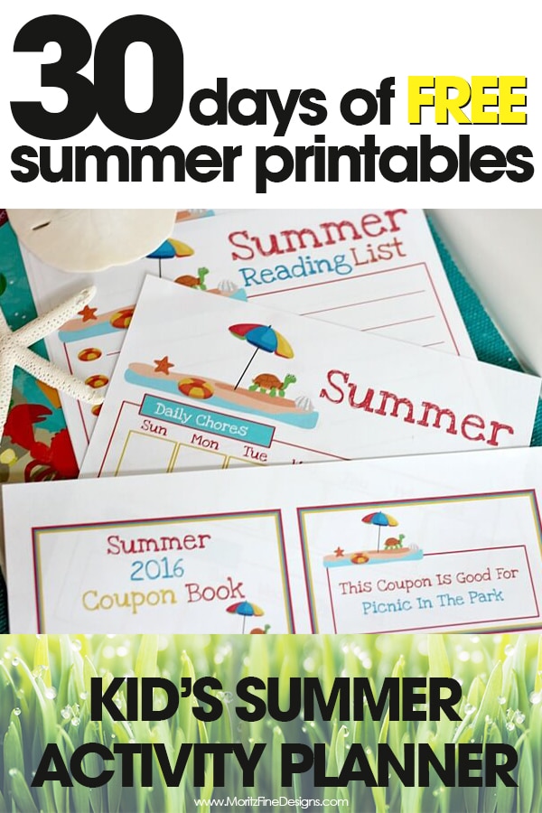 free summer printables | kid's summer activity planner | fun kid's summer activities | free printable