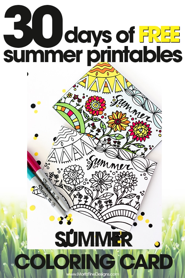 free summer printables | summer coloring card | diy coloring activities | free printable