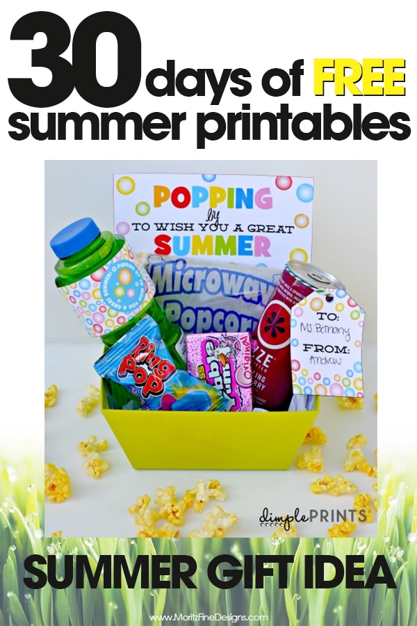 free summer printables | summer gift idea | pop into summer surprise gift | free printable