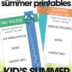 free summer printables | kid's summer job flyers | customizable job flyer for kids | free printables