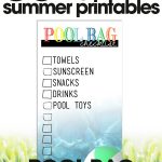 free summer printables | printable pool bag checklist | organize your pool bag | free printables