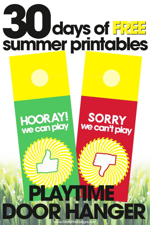 Playtime Door Hanger Free Printable Playtime Signs