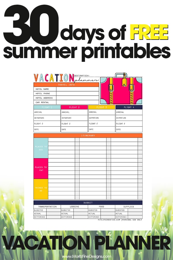 Download Vacation Planner | Free Printable Guide for Vacation Planning