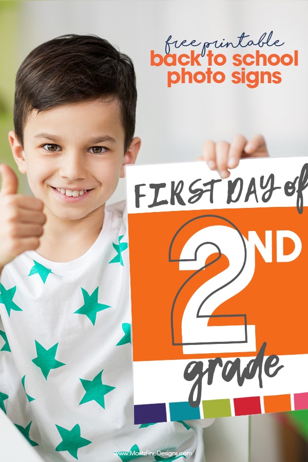 The First Day of School Photo Sign is the perfect way to mark what year your child is starting in their back to school photos!