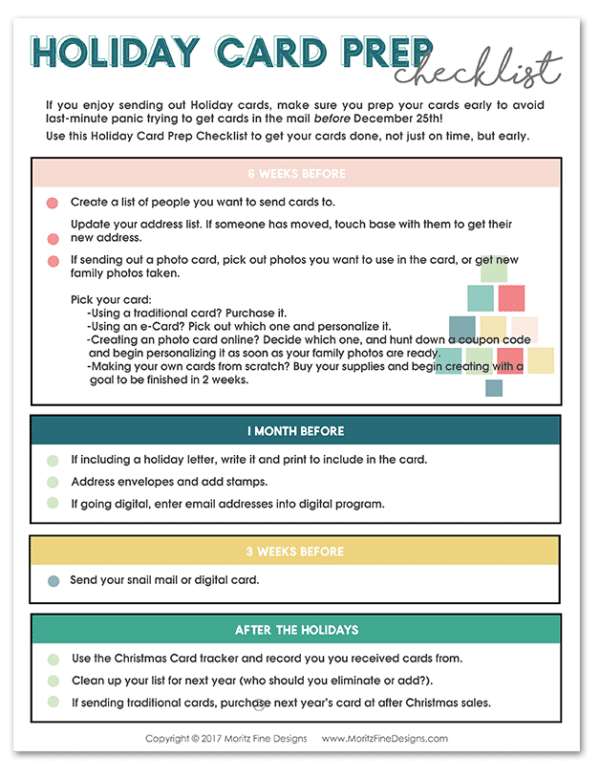 How to Send a Frugal Holiday Card | Free Printable Holiday Card Checklist