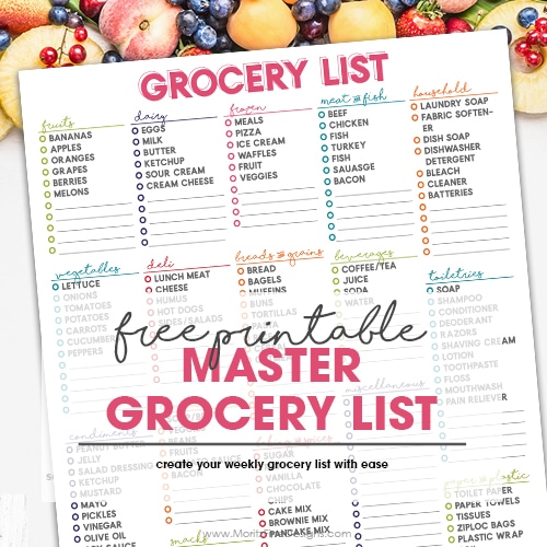 Master Grocery List Free Printable