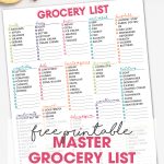 Master Grocery List | Free Printable Weekly Shopping List | Free Printable | Tips to keeping your pantry well stocked