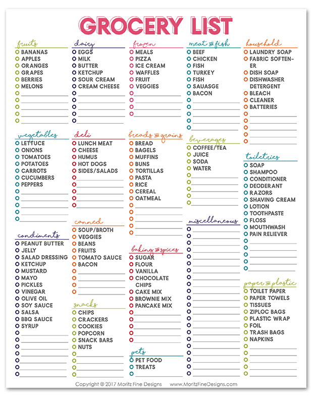 Master Grocery List | Free Printable Weekly Shopping List | Free Printable | Create a grocery list in no time.