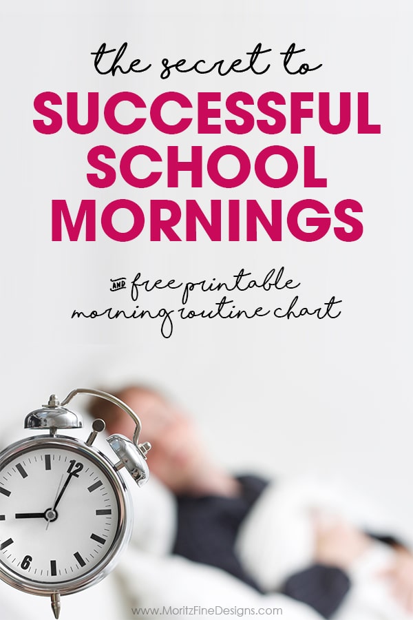 The Secret to Successful School Mornings | free printable | morning routine chart | kids, tweens & teens morning chart