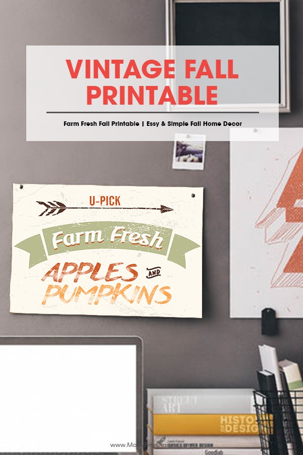 vintage fall printable | free printable | home decor for autumn | farm fresh apples & pumpkins