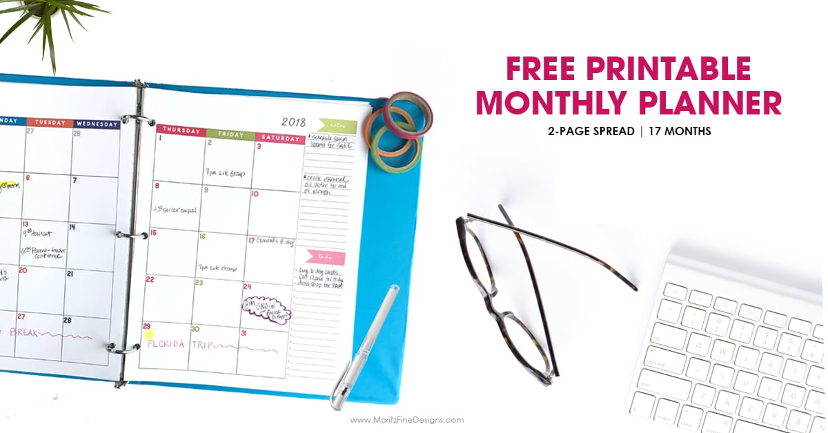 2018 monthly planner free printable 5.5 x8.5 2018 monthly planner free printable 5.5 x8.5
