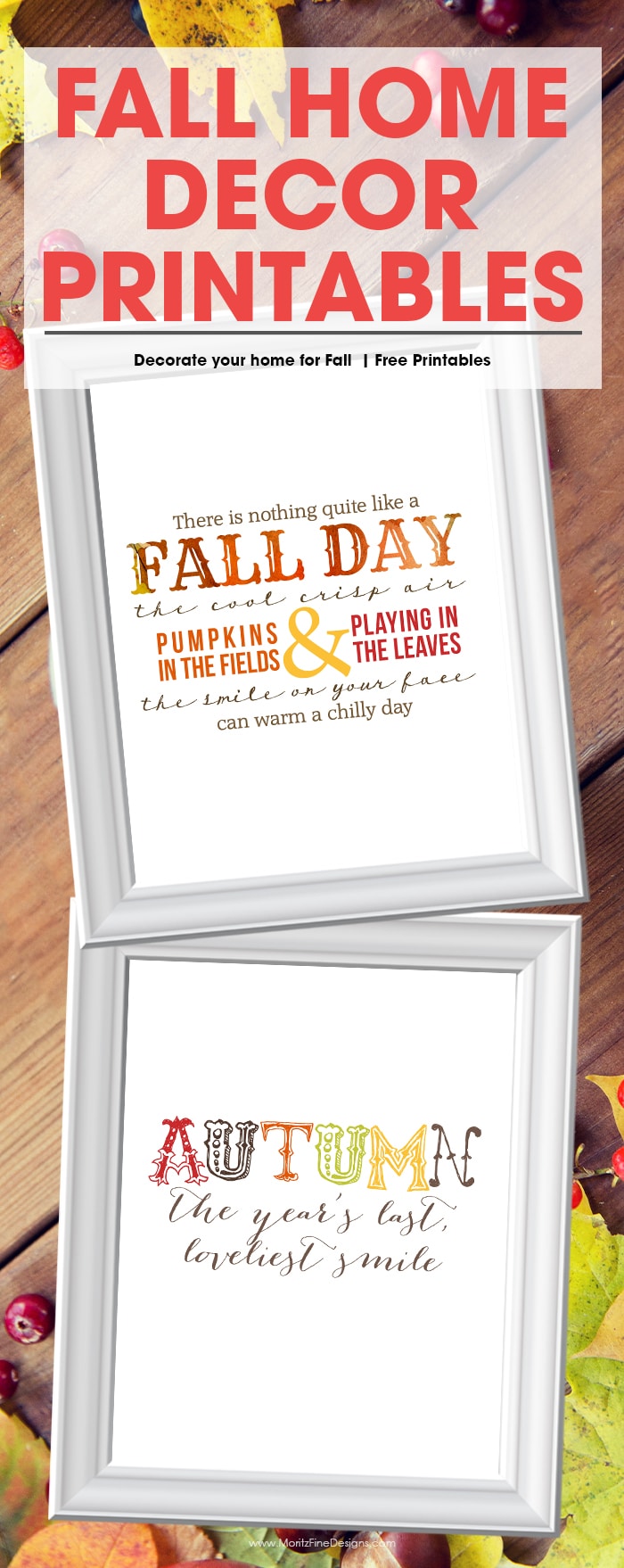 Update your home for fall with these free Fall Home Decor Printables. This is an easy and inexpensive way to add seasonal decorations to your home.