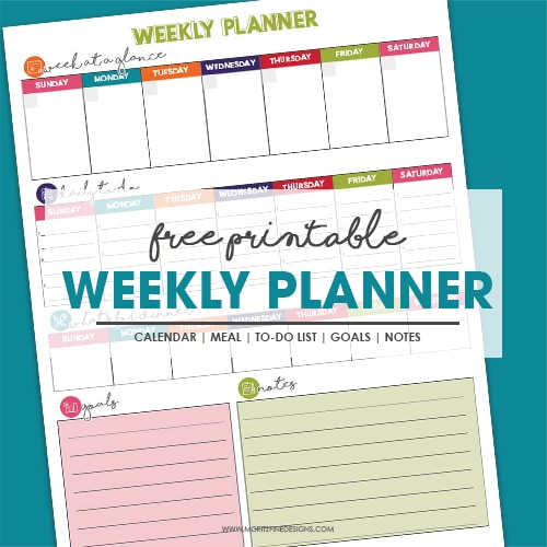 free printable weekly planner calendar meals to do list more
