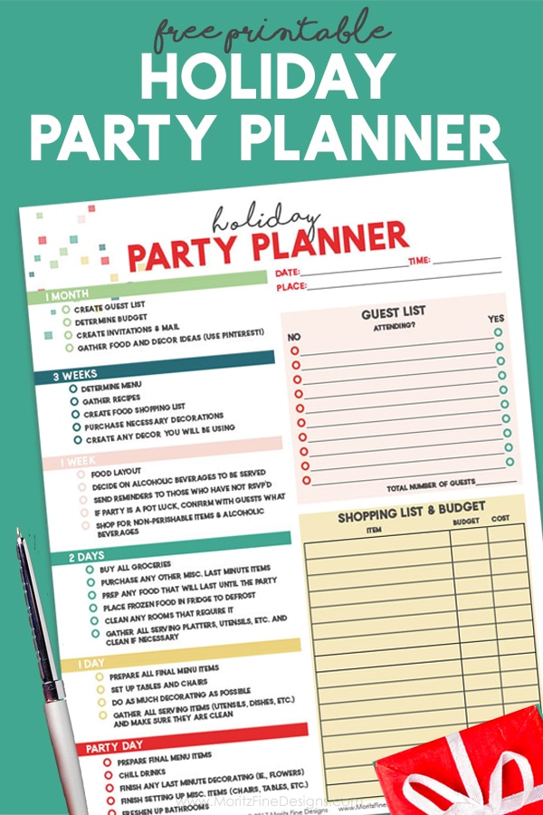 Holiday Party Planner | Free Printable | Free Checklist to Prepare for Parties | Prepare for Thanksgiving, Christmas and New Year's Party with this step-by step guide.