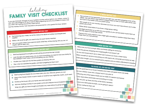 How to Prepare for Holiday Family Visits | Free Printable Checklist | Get organized for your Thanksgiving and Christmas Visitors | Holiday Preparation Guide