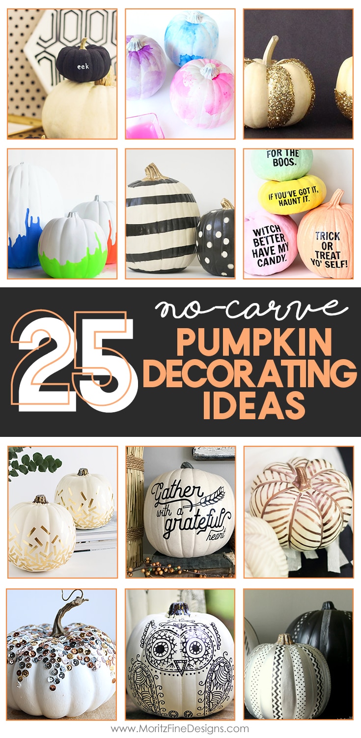 25 No-Carve Pumpkin Decorating Ideas | Simple & Creative Pumpkin Decor | fall pumpkin DIY | Tips and trick to decorating pumpkins