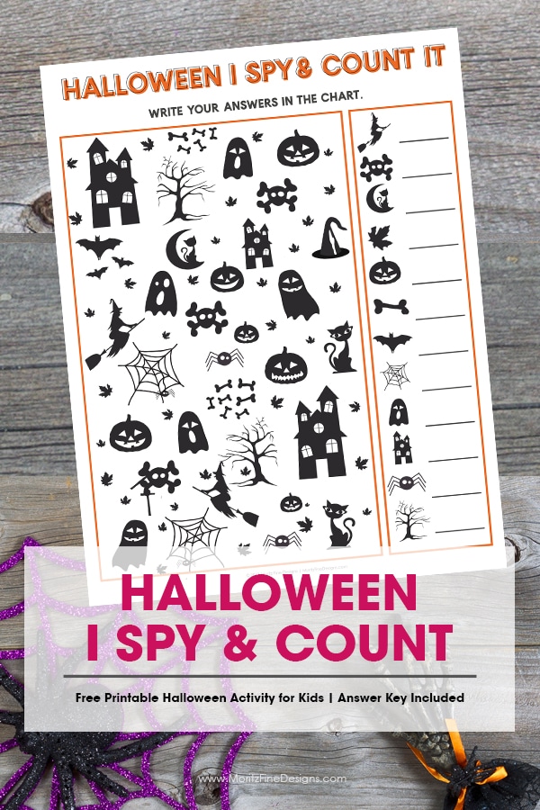 Free Printable Halloween I Spy Game for Kids | Fun and Free Halloween Activity | Simple Halloween Math Counting Game