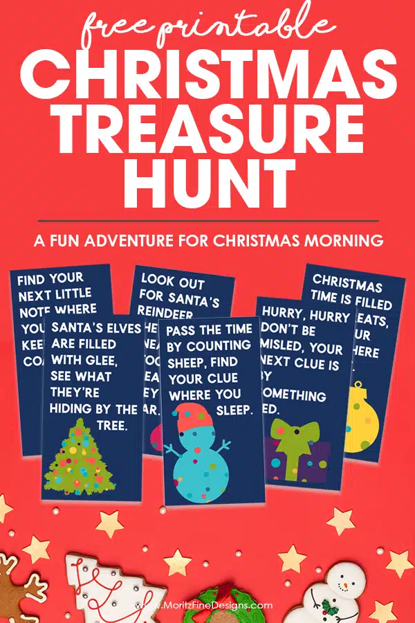 Use this free printable Christmas Treasure Hunt for kids as a fun activity during the Christmas season.