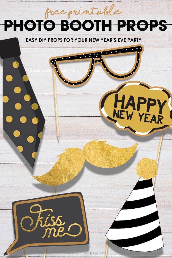 Grab your family, friends and these free printable New Year's Eve Photo Booth Props to create the ultimate photo booth this holiday season.