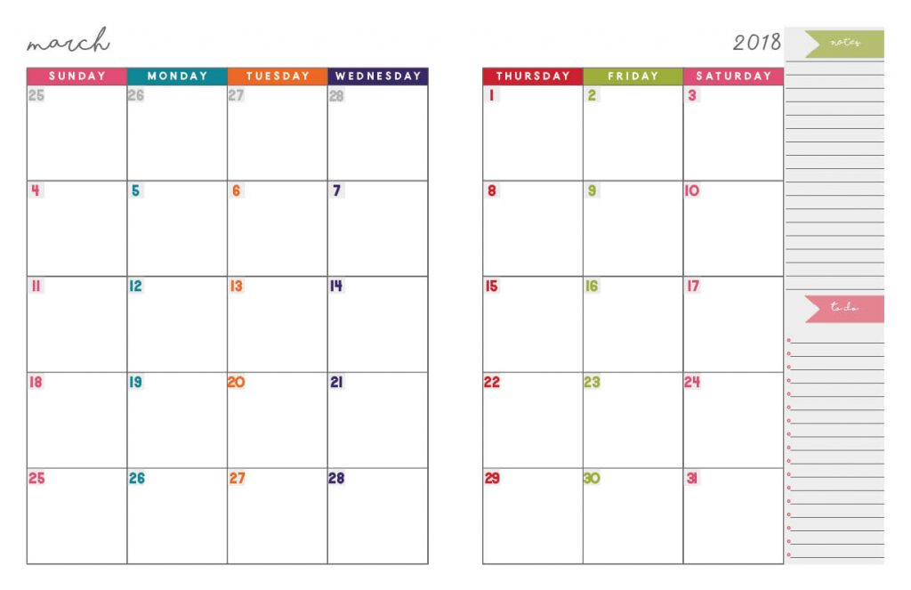 2018 Monthly Planner Free Printable Calendar 2 Page Spread 2018-monthly-planner-free-printable-calendar-2-page-spread