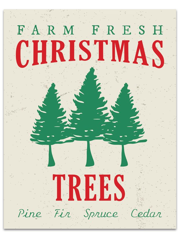 Christmas Decor Free Printable | Christmas Tree Art | Pottery Barn knockoff | SVG cut file